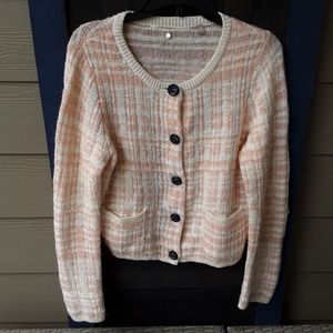 Knitted and knotted cardigan size M.